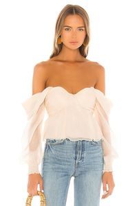 *FLAW* Size M House of Harlow 1960 X REVOLVE Burna Blouse in Cream MSRP $158